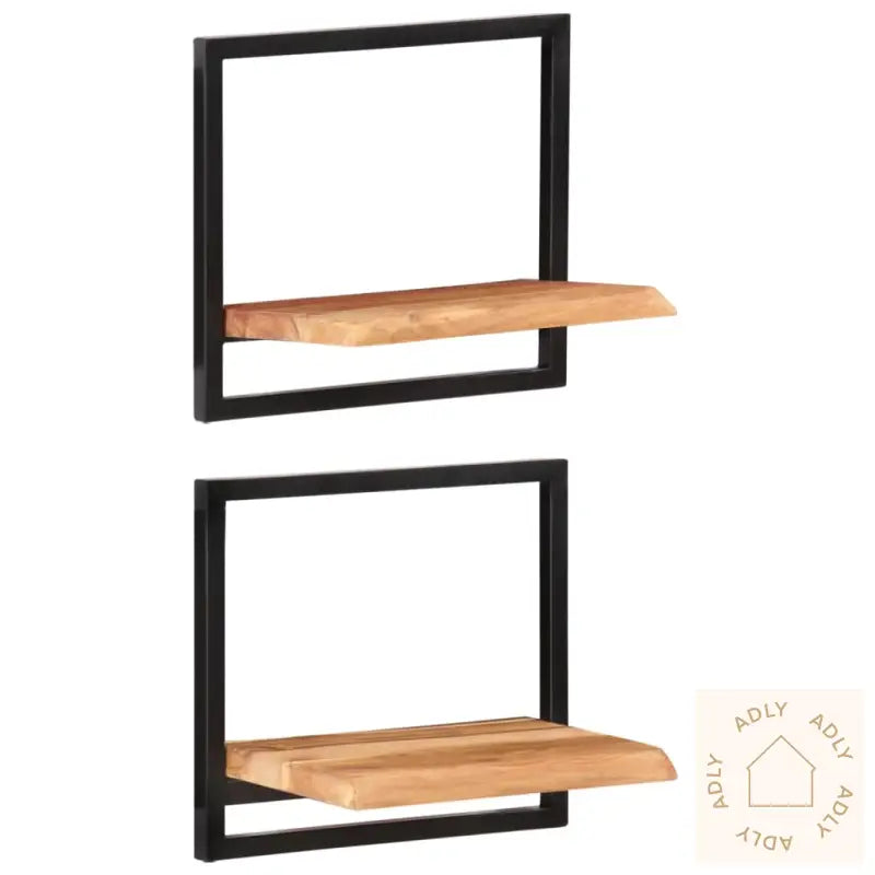 Vegghyller 2 Stk 40X24X35 Cm Heltre Akasie Og Stål