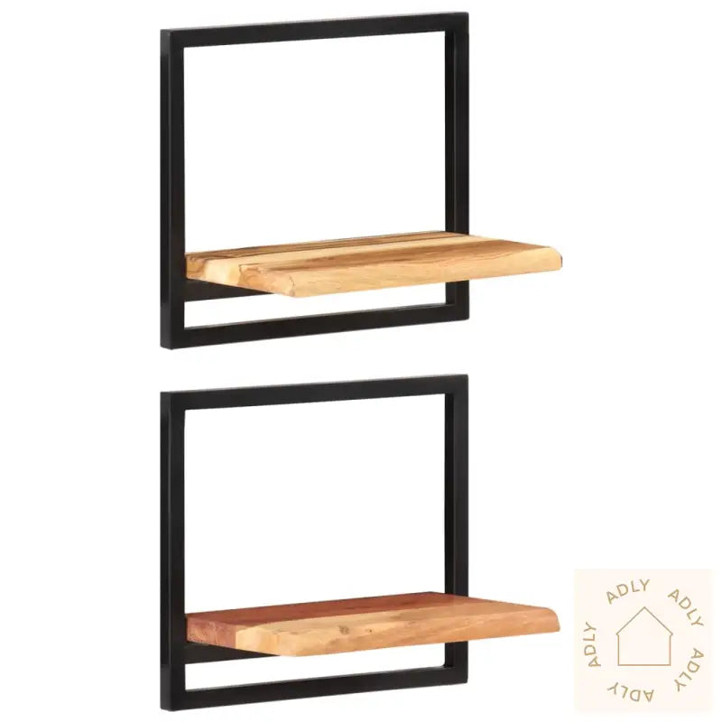 Vegghyller 2 Stk 40X24X35 Cm Heltre Akasie Og Stål