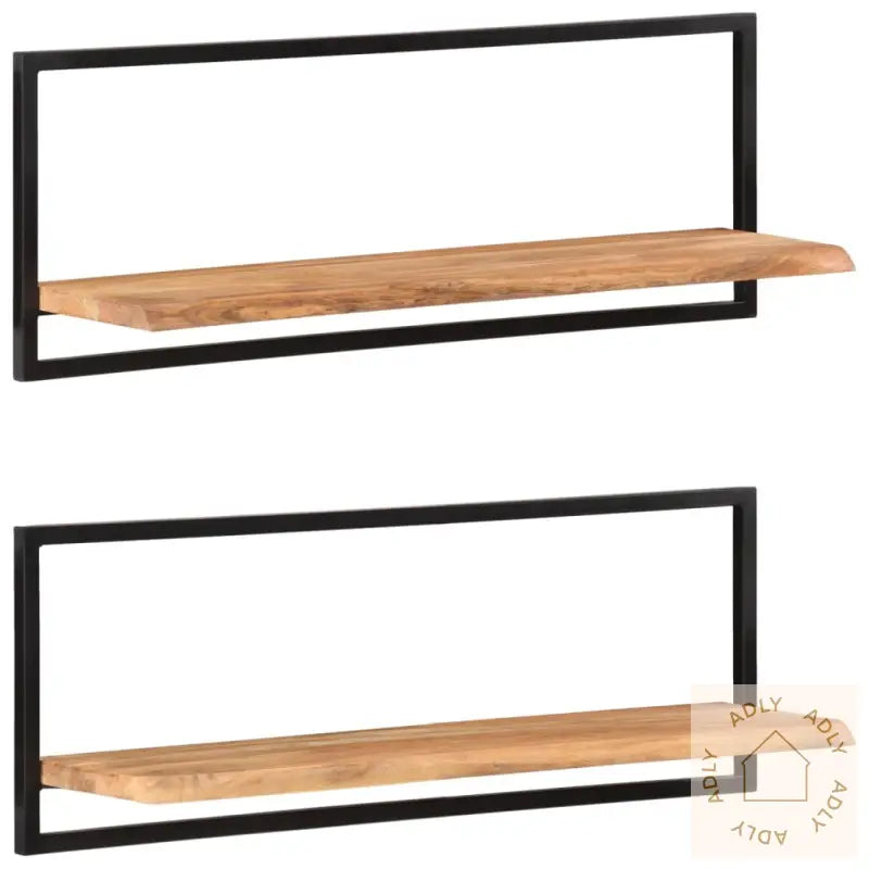 Vegghyller 2 Stk 100X24X35 Cm Heltre Akasie Og Stål
