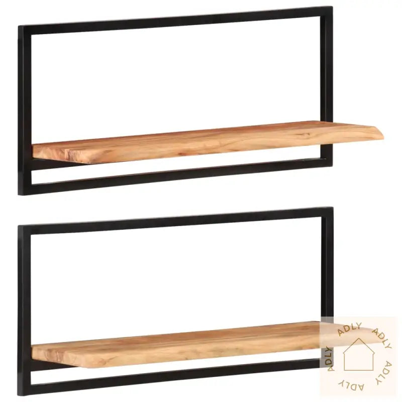 Vegghyller 2 Stk 80X25X35 Cm Heltre Akasie Og Stål