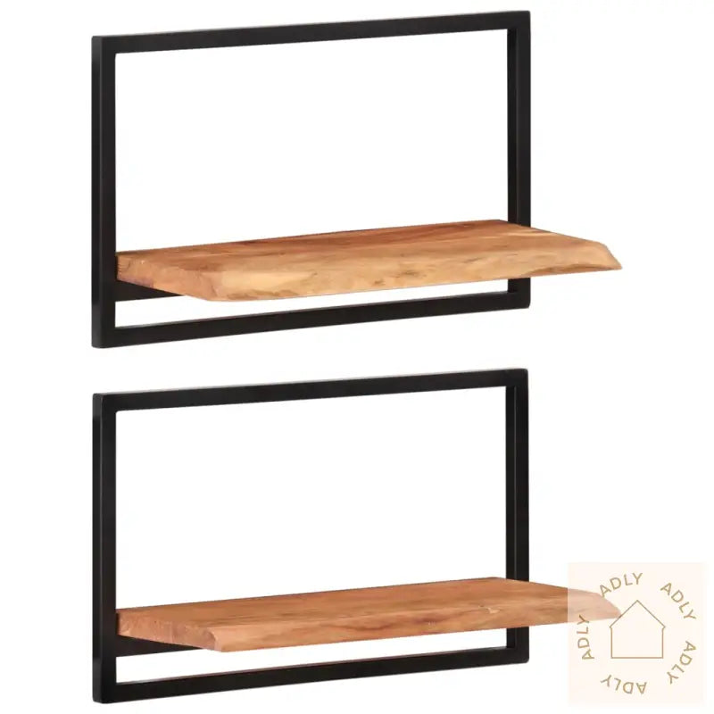 Vegghyller 2 Stk 60X25X35 Cm Heltre Akasie Og Stål