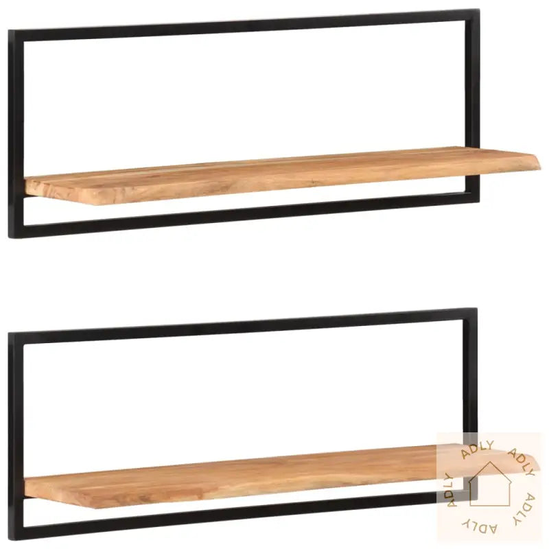 Vegghyller 2 Stk 100X24X35 Cm Heltre Akasie Og Stål