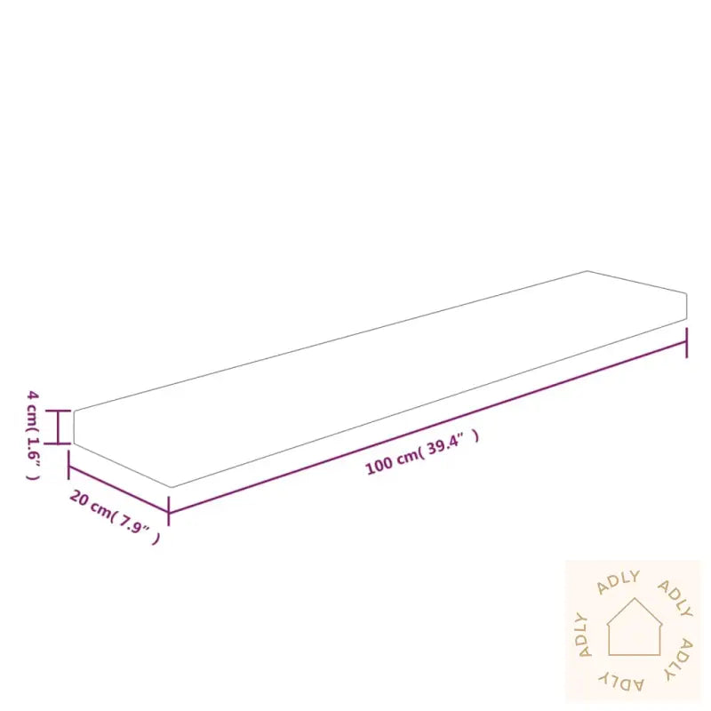 Hylleplate 100X20X4 Cm Ubehandlet Heltre Eik