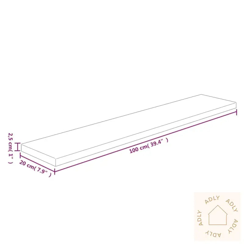 Hylleplate 100X20X2,5 Cm Ubehandlet Heltre Eik