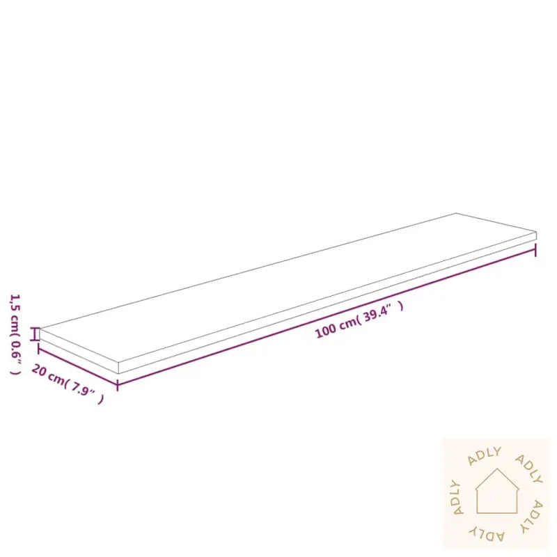 Hylleplate 100X20X1,5 Cm Ubehandlet Heltre Eik