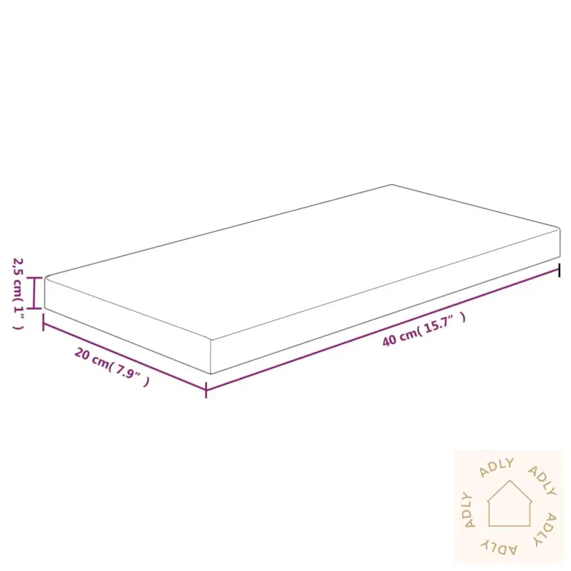 Hylleplate 40X20X2,5 Cm Ubehandlet Heltre Eik
