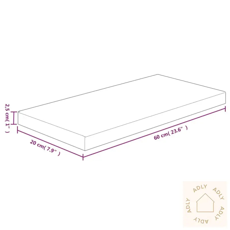 Hylleplate 60X20X2,5 Cm Ubehandlet Heltre Eik