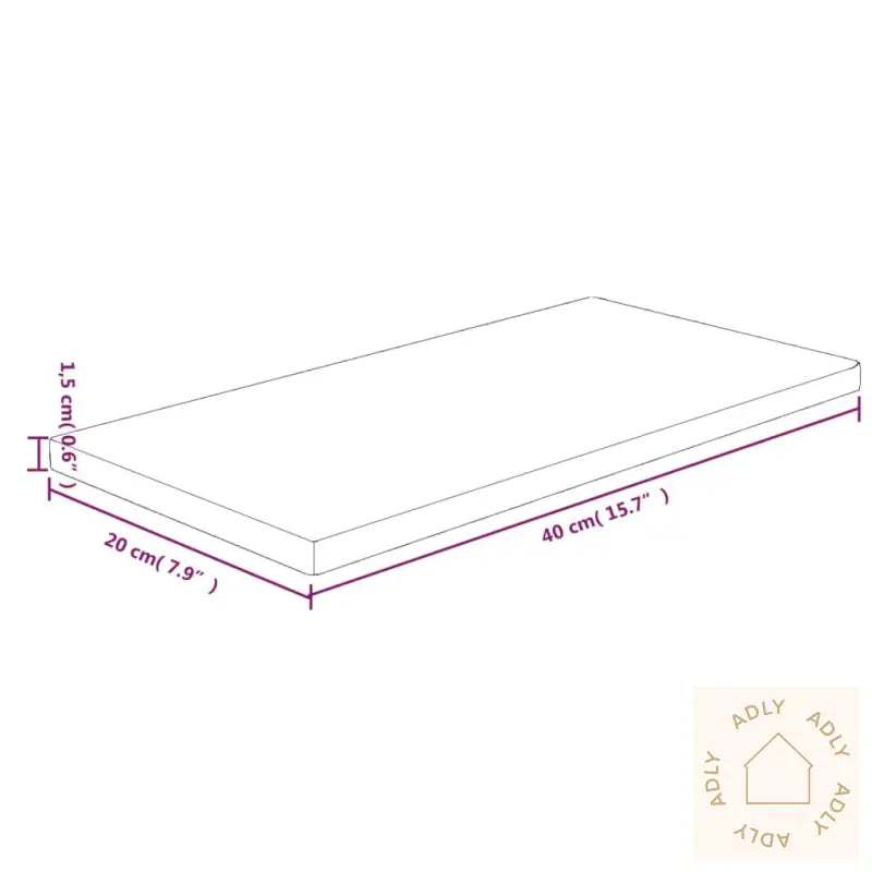 Hylleplate 40X20X1,5 Cm Ubehandlet Heltre Eik