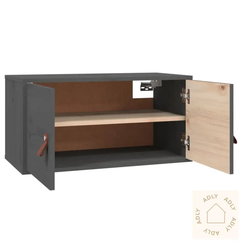 Veggskap 2 Stk Grå 60X30X30 Cm Heltre Furu