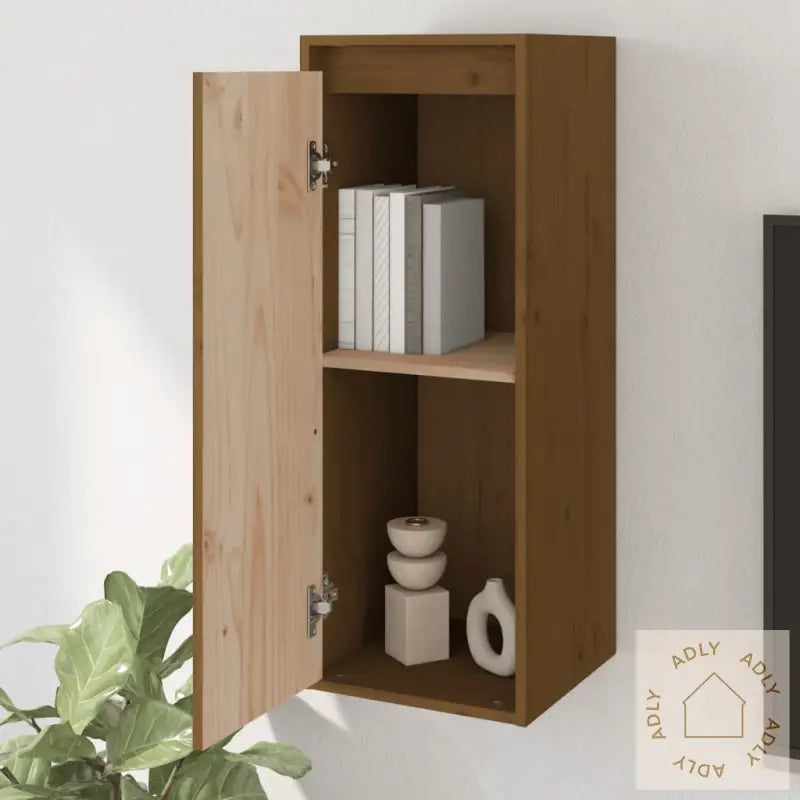Veggskap 2 Stk Honningbrun 30X30X80 Cm Heltre Furu