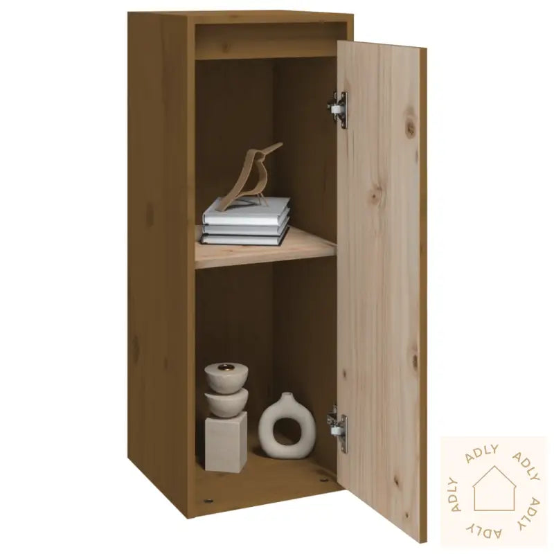 Veggskap 2 Stk Honningbrun 30X30X80 Cm Heltre Furu