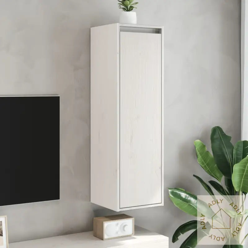 Veggskap 2 Stk Hvit 30X30X100 Cm Heltre Furu
