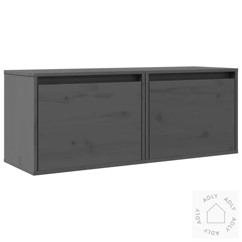 Veggskap 2 Stk Grå 45X30X35 Cm Heltre Furu