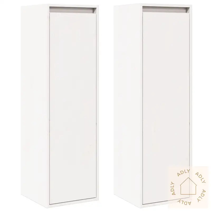 Veggskap 2 Stk Hvit 30X30X100 Cm Heltre Furu