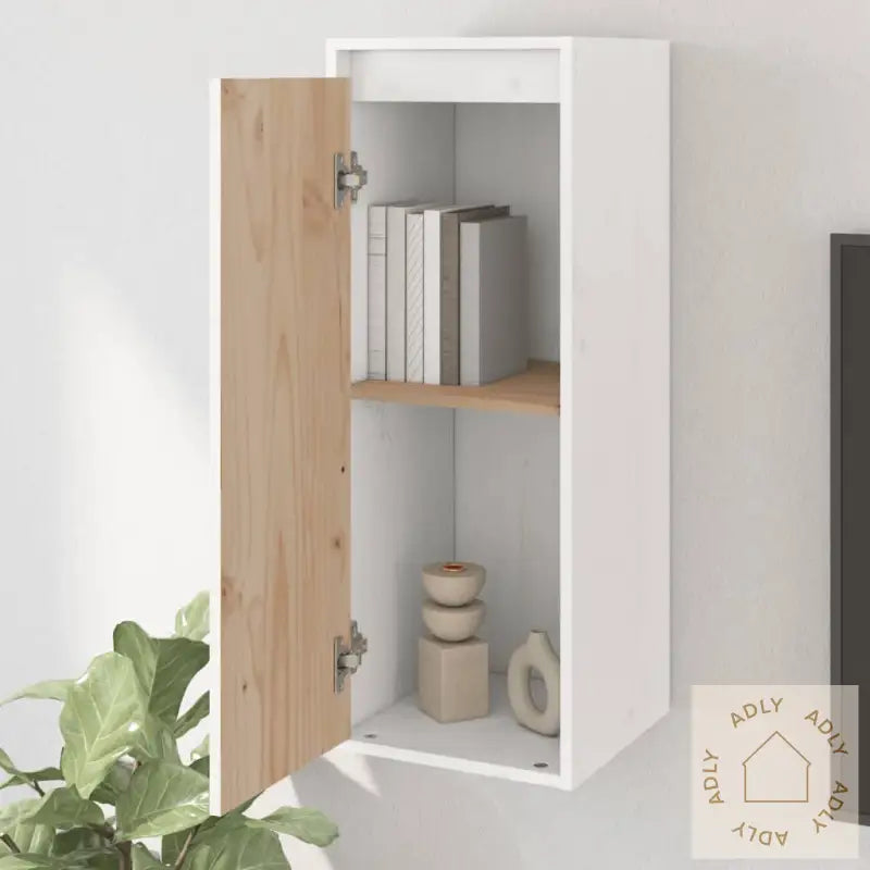 Veggskap 2 Stk Hvit 30X30X80 Cm Heltre Furu