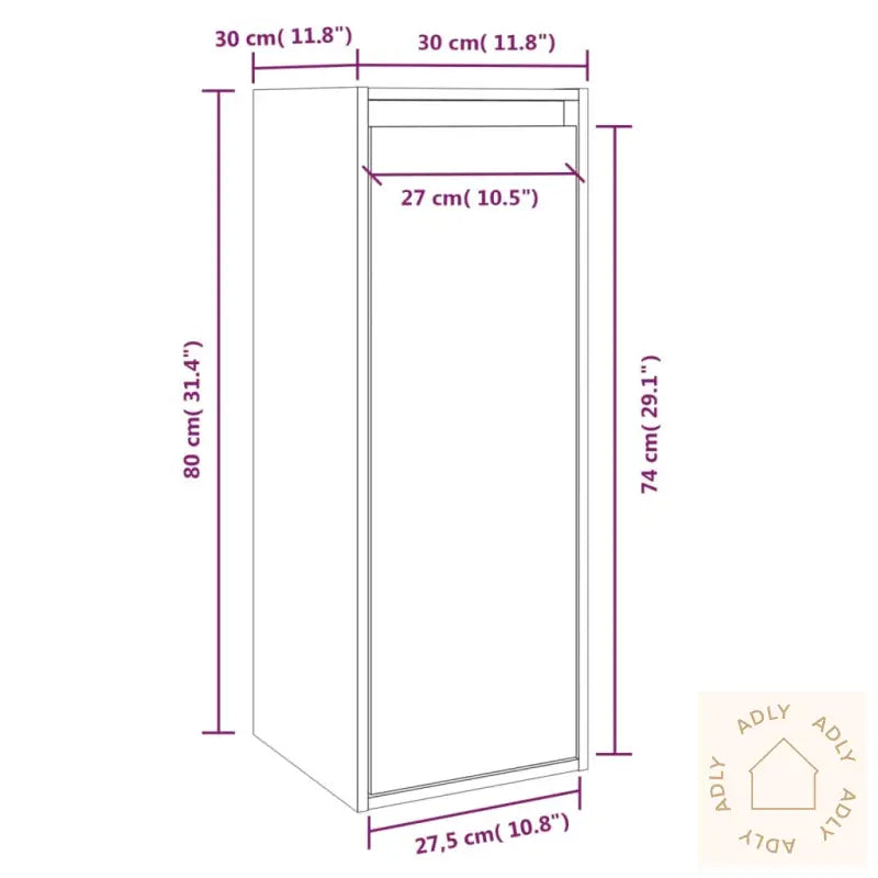 Veggskap 2 Stk Hvit 30X30X80 Cm Heltre Furu