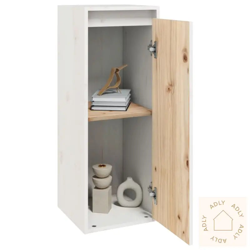 Veggskap 2 Stk Hvit 30X30X80 Cm Heltre Furu