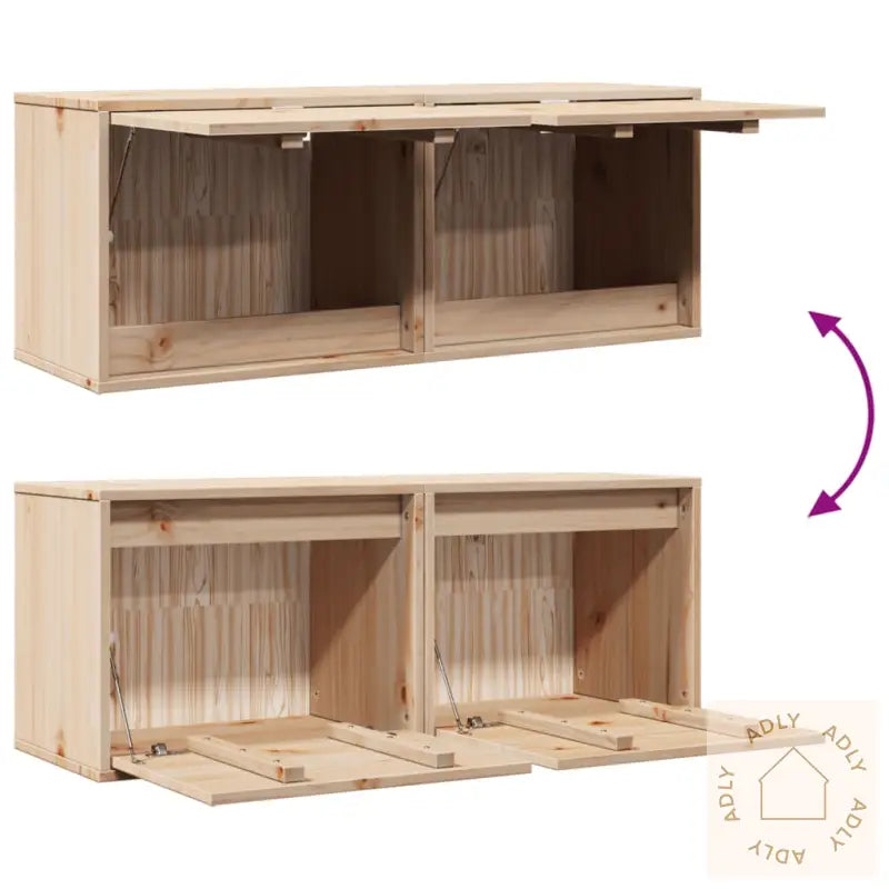 Veggskap 2 Stk 45X30X35 Cm Heltre Furu