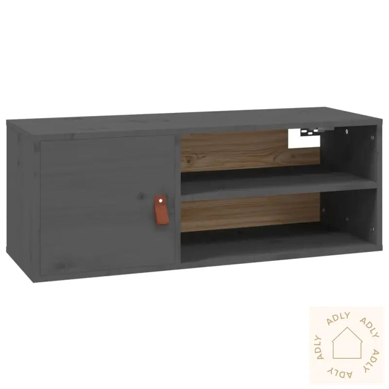 Veggskap 2 Stk Grå 80X30X30 Cm Heltre Furu