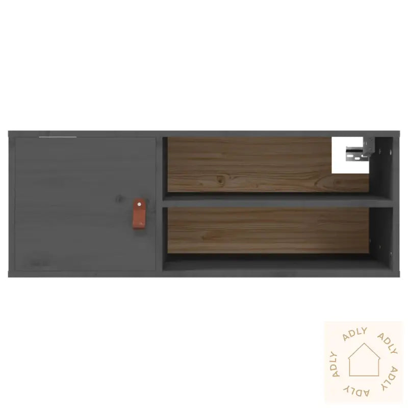 Veggskap 2 Stk Grå 80X30X30 Cm Heltre Furu