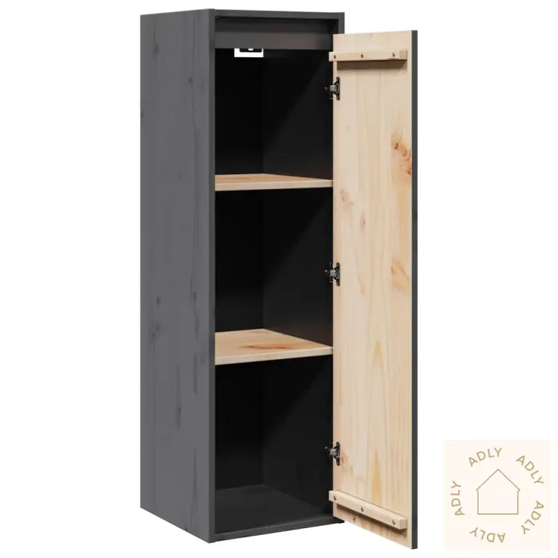 Veggskap 2 Stk Grå 30X30X100 Cm Heltre Furu