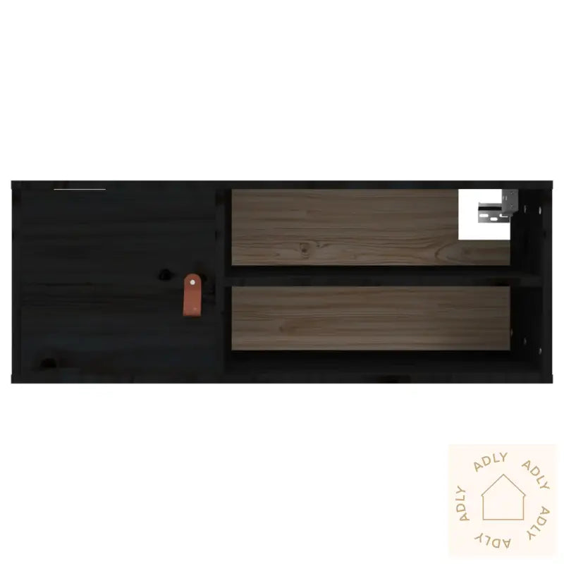 Veggskap 2 Stk Svart 80X30X30 Cm Heltre Furu