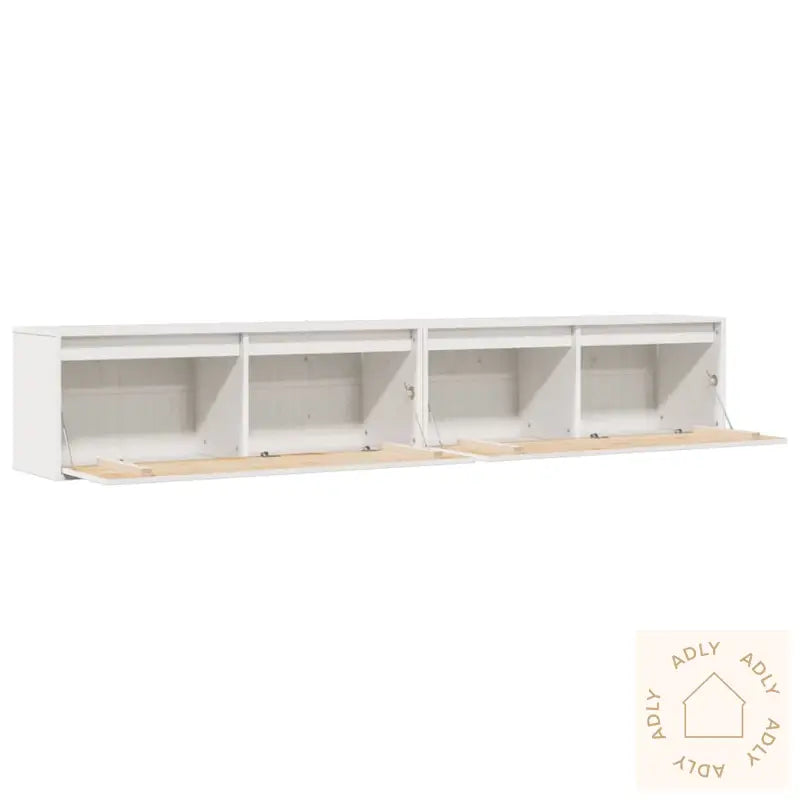 Veggskap 2 Stk Hvit 100X30X35 Cm Heltre Furu