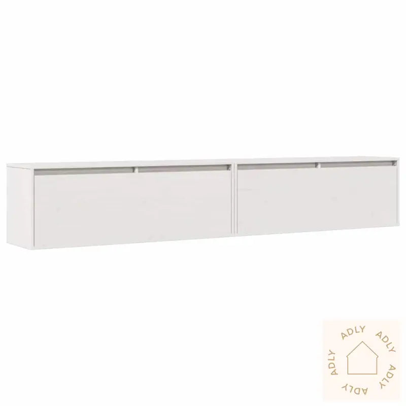 Veggskap 2 Stk Hvit 100X30X35 Cm Heltre Furu