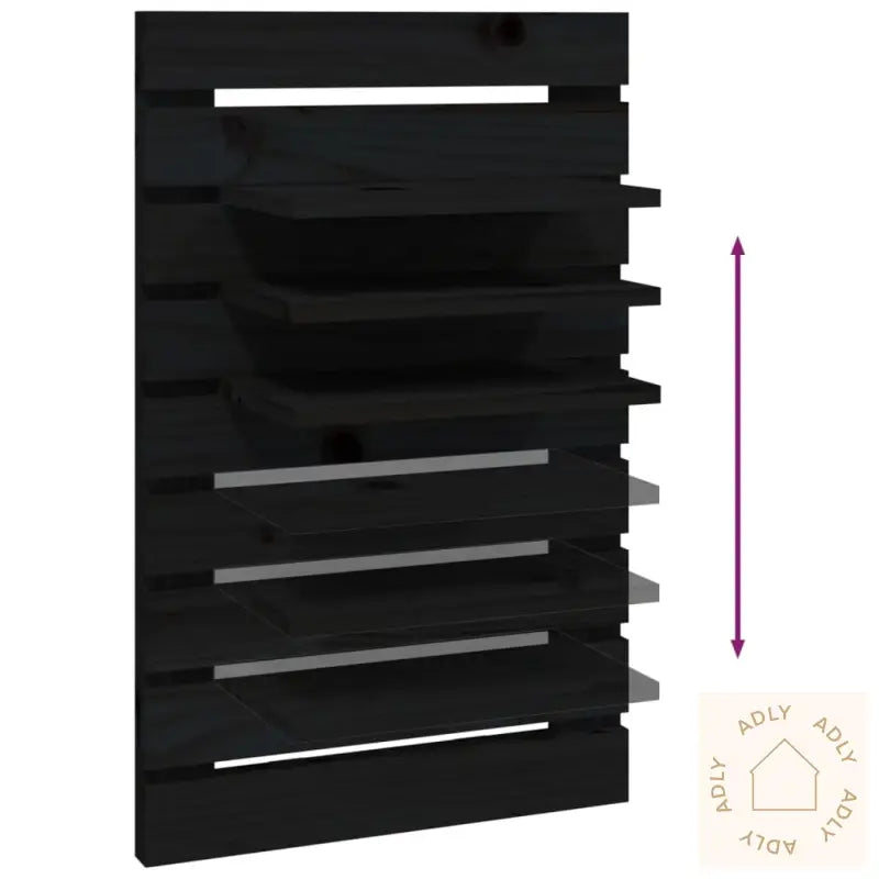 Vegghyller 2 Stk Svart Heltre Furu