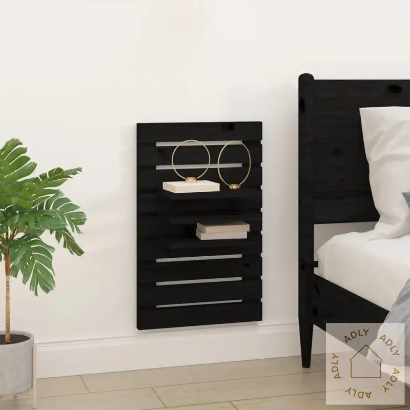 Vegghyller 2 Stk Svart Heltre Furu