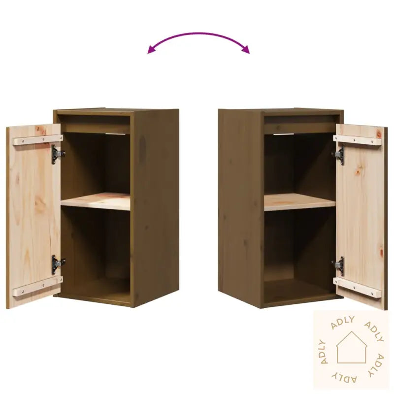 Veggskap 2 Stk Honningbrun 30X30X60 Cm Heltre Furu