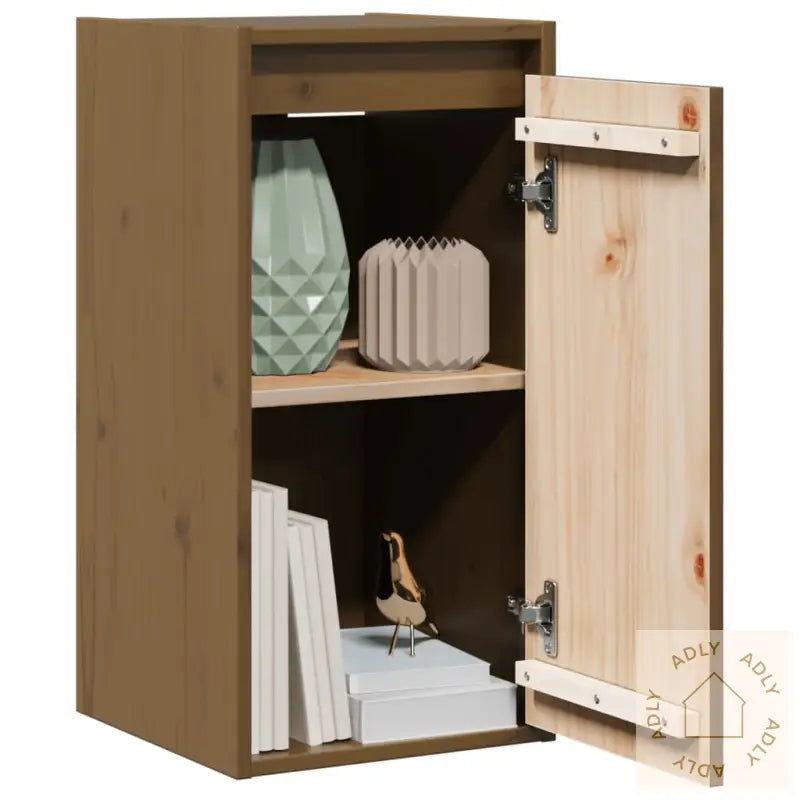 Veggskap 2 Stk Honningbrun 30X30X60 Cm Heltre Furu