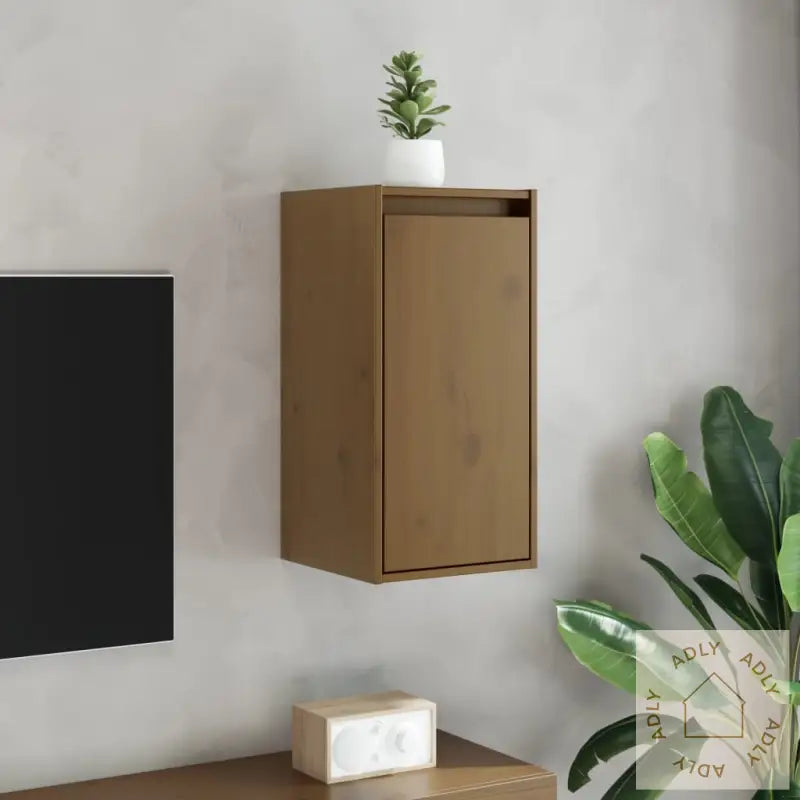 Veggskap 2 Stk Honningbrun 30X30X60 Cm Heltre Furu