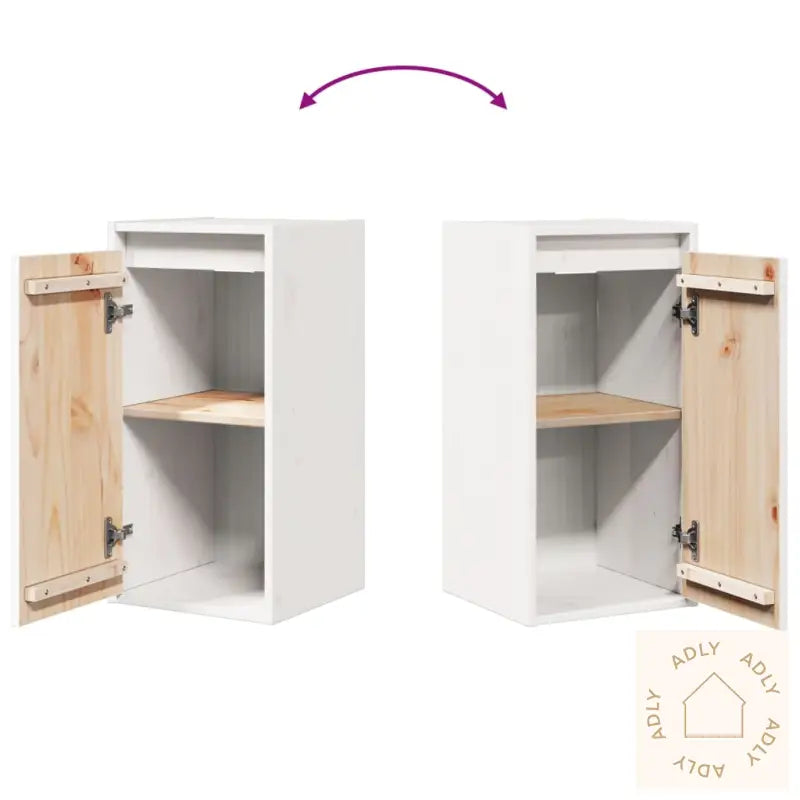 Veggskap 2 Stk Hvit 30X30X60 Cm Heltre Furu