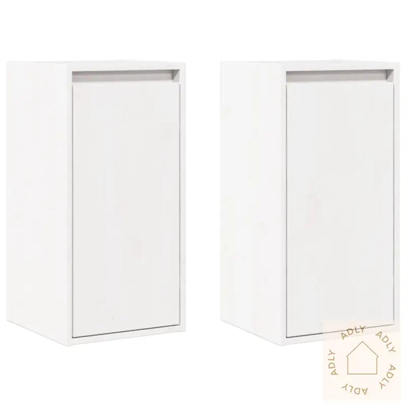 Veggskap 2 Stk Hvit 30X30X60 Cm Heltre Furu
