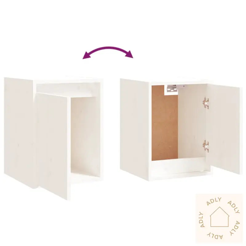 Veggskap 2 Stk Hvit 30X30X40 Cm Heltre Furu