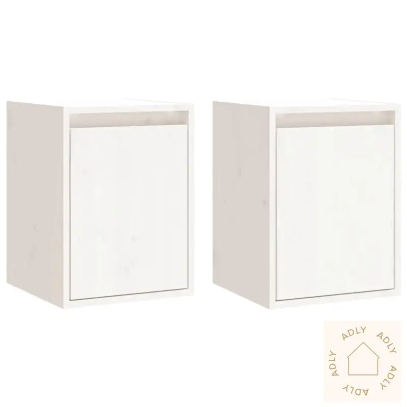 Veggskap 2 Stk Hvit 30X30X40 Cm Heltre Furu