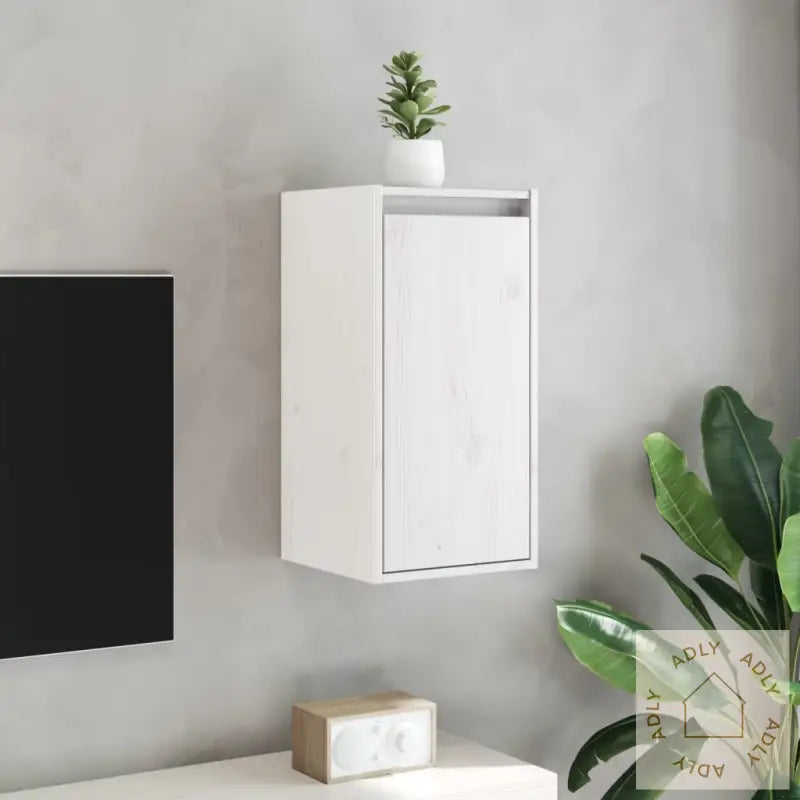 Veggskap 2 Stk Hvit 30X30X60 Cm Heltre Furu