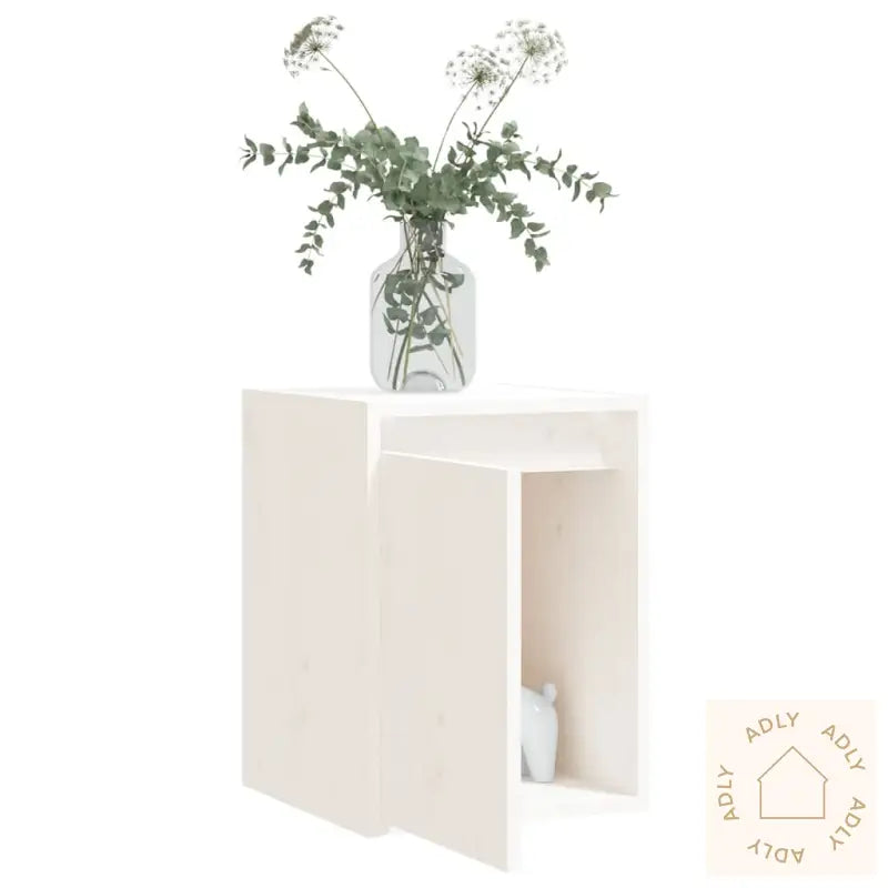 Veggskap 2 Stk Hvit 30X30X40 Cm Heltre Furu