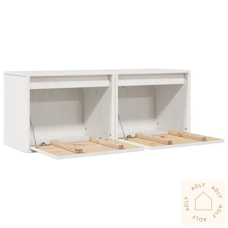 Veggskap 2 Stk Hvit 45X30X35 Cm Heltre Furu