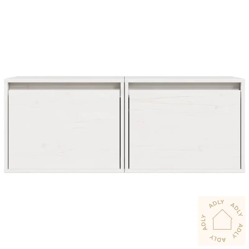 Veggskap 2 Stk Hvit 45X30X35 Cm Heltre Furu