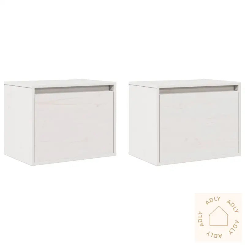 Veggskap 2 Stk Hvit 45X30X35 Cm Heltre Furu