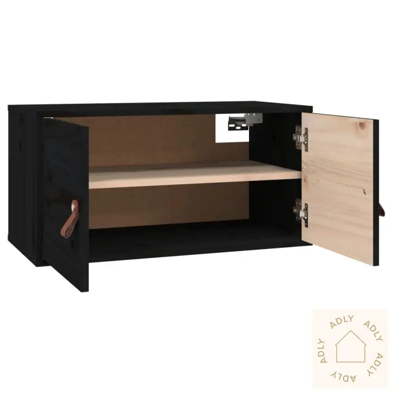 Veggskap 2 Stk Svart 60X30X30 Cm Heltre Furu