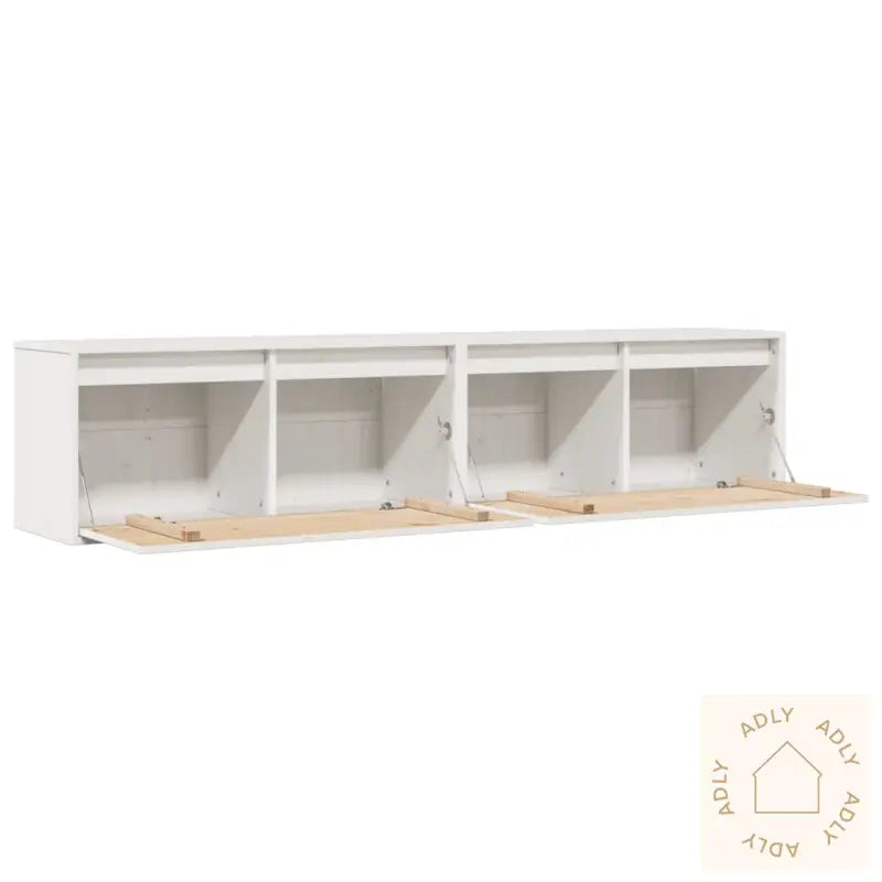 Veggskap 2 Stk Hvit 80X30X35 Cm Heltre Furu