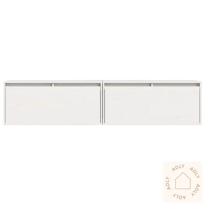 Veggskap 2 Stk Hvit 80X30X35 Cm Heltre Furu