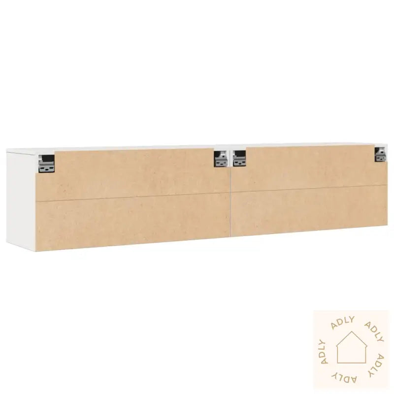 Veggskap 2 Stk Hvit 80X30X35 Cm Heltre Furu