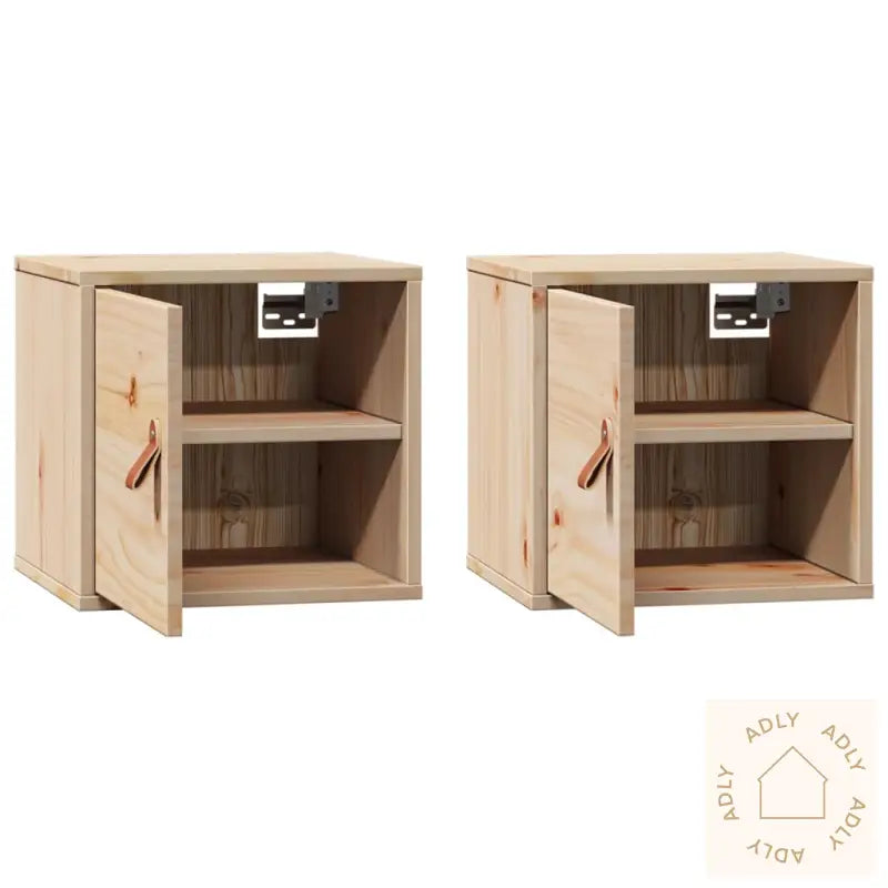 Veggskap 2 Stk 31,5X30X30 Cm Heltre Furu