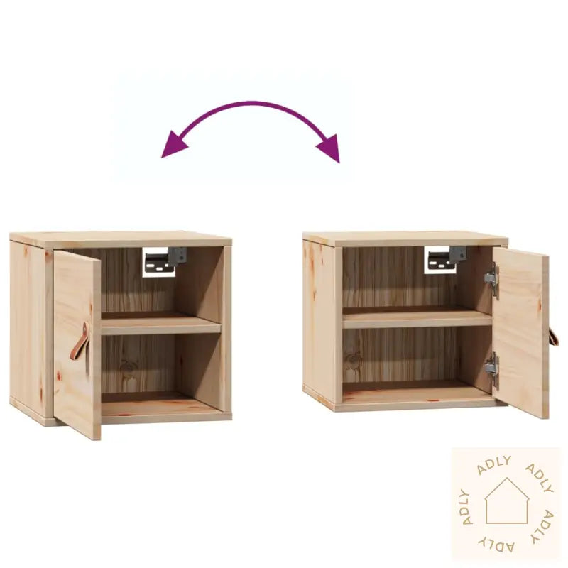 Veggskap 2 Stk 31,5X30X30 Cm Heltre Furu