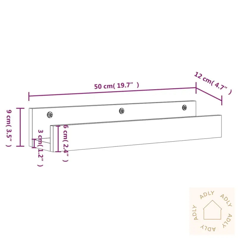 Vegghyller 2 Stk 50X12X9 Cm Heltre Furu