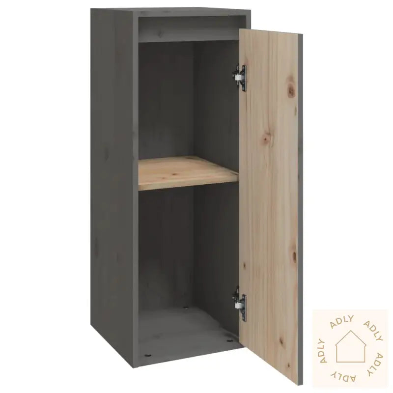 Veggskap 2 Stk Grå 30X30X80 Cm Heltre Furu